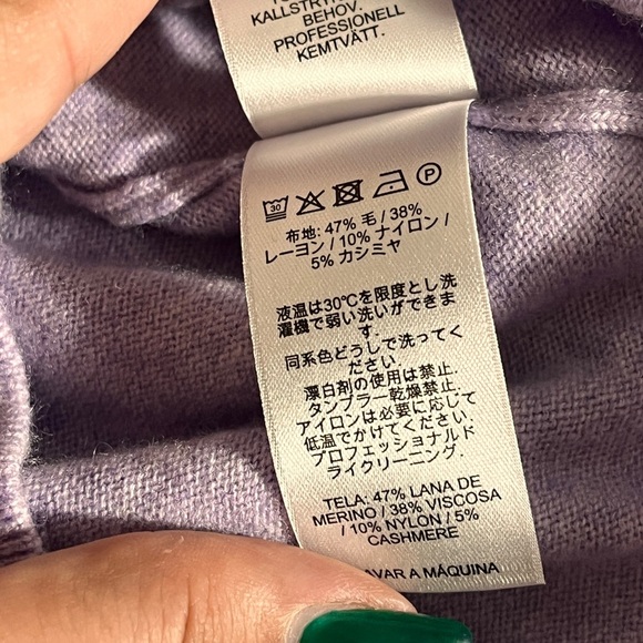 Vineyard Vines Merino Wool & Cashmere Purple Ruffled Kids Top L - Picture 10 of 11